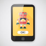 vintage robot flat icon with long shadow eps 10 N8