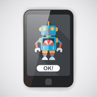 vintage robot flat icon with long shadow eps 10 N10