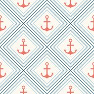 Seamless pattern of anchor shape and line
