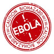 Red stamp with Ebola concept text on white background N2