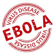 Red stamp with Ebola concept text on white background N3