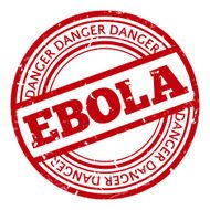 Red stamp with Ebola concept text on white background N4