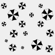Geometric simple monochrome minimalistic vector holiday pattern umbrellas