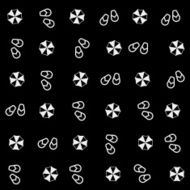Geometric simple monochrome minimalistic vector holiday pattern umbrellas and flip N2