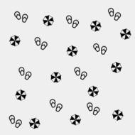 Geometric simple monochrome minimalistic vector holiday pattern umbrellas and flip N3