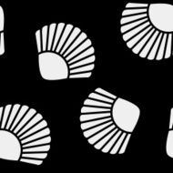 Geometric simple monochrome minimalistic vector holiday pattern shell