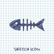 vector sketch icon of fishbone N2