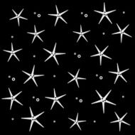 Geometric simple monochrome minimalistic vector holiday pattern starfish