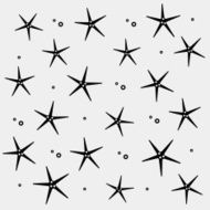 Geometric simple monochrome minimalistic vector holiday pattern starfish N4