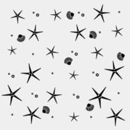 Geometric simple monochrome minimalistic vector holiday pattern starfish and shell N5