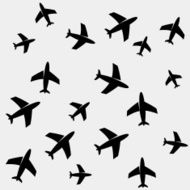 Geometric simple monochrome minimalistic vector holiday pattern planes N3