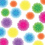 White background with beautiful flowers