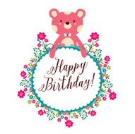floral bear frames design available in 4 design style N2