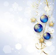 Background with Christmas baubles and snowflakes N3