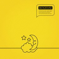 Night or sleep icon Moon and stars sign N3