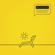 Deck chair icon Beach chaise longue sign