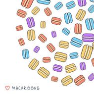 Background of scattered colored doodle macaroon for design