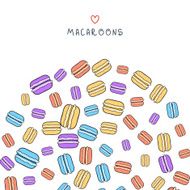 Background of scattered colored doodle macaroon for design N2