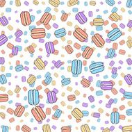 Background of scattered colored doodle macaroon for design N3