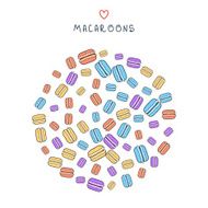 Background of scattered colored doodle macaroon for design N4