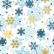 Seamless pattern of snowflakes multicolored on white N2