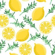 Seamless lemon and rosemary