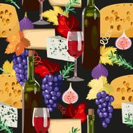 Wine and cheese seamless