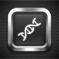 DNA Strand on Black Square Button