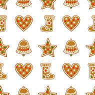 Seamless pattern with Christmas gingerbread cookies N2