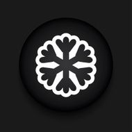 Vector modern snowflake black circle icon