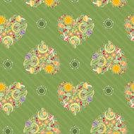 Pattern with Floral Hearts N2
