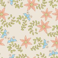 Seamless colorful background with abstract floral pattern N3