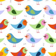 Seamless pattern of colorful birds Vector background for fun ch