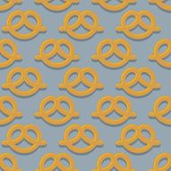 Pretzel seamless pattern Beer snack vector background Ornament