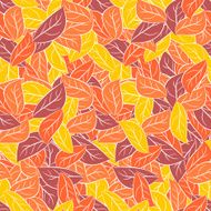 Autumn foliage in pastel colours Vector seamless pattern for fa