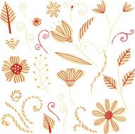 Set of vector illustrations different colors and patterns