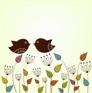 Beautiful two birds on a branch