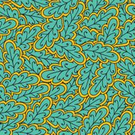 Green oak leaves seamless pattern