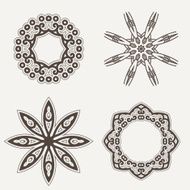 Intricate Henna Lines Painted Flowers Set N3