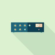 Sound compressor flat square icon with long shadows