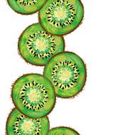 Seamless border with kiwi vector background