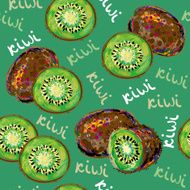 Seamless pattern with kiwi vector background N2