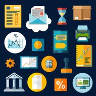 Business financial and office flat icons N2