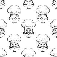 Smiling baker or chef seamless pattern