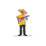 Mexican musician with guitar Vector Illustration N2
