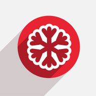 Vector modern snowflake red circle icon