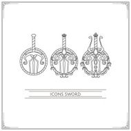 Icons Fantasy Sword Lineart
