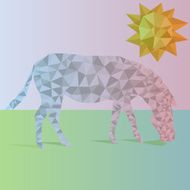Zebra low poly design pastel color