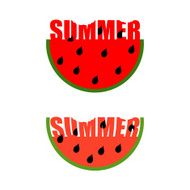 Summer logo Piece of watermelon with word summer