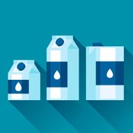 Illustration with packaging of milk in flat design style